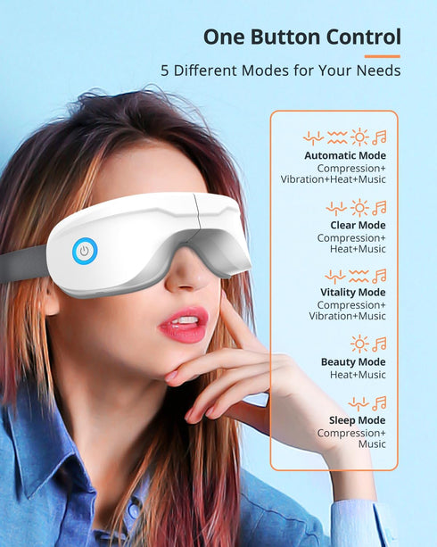 latumab Eye Massager with Heat, Heated Eye Mask with Bluetooth Music, Face Massager, Mask for Migraine & Headache