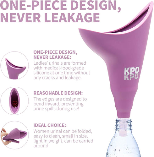 Female Urinal, Reusable Silicone Female Urination Device, Portable Urinal for Outdoor Activities, Pee Funnel