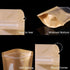 50pcs Kraft Bags with Window, Clear Front Pouches, Resealable Stand Up Zip Lock Food Storage Bags, Brown