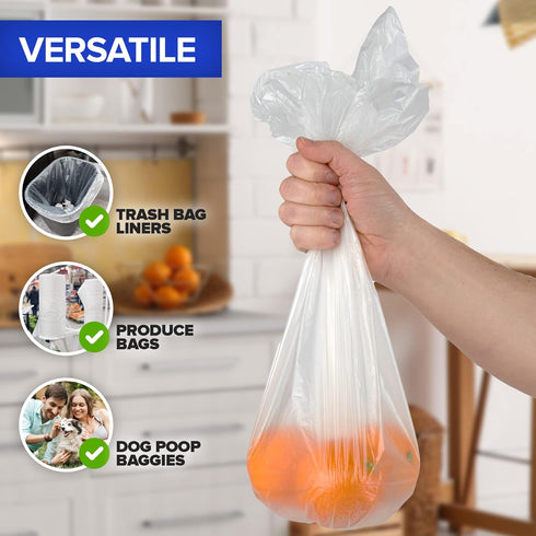 Stock Your Home 2 Gallon Unscented Small Garbage Bags, 100 Count, Leakproof, Versatile Usage