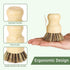 Set DEBETOOL Bamboo Dish Brush with Holder - Natural Dish Scrub Brush for Cleaning Dishes, Fast Dry Design Kitchen Dish
