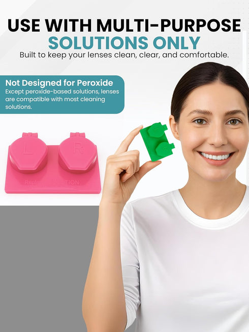 SPORTS WORLD VISION 4PC Flat Flip Top Contact Lens Cases | Colorful Travel Lens Holders with L/R Compartments