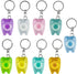 20Pcs Portable Dental Floss Key Chain, Tooth Shaped Flat-Line Design Cleaning Oral Care Hygiene 15M Length