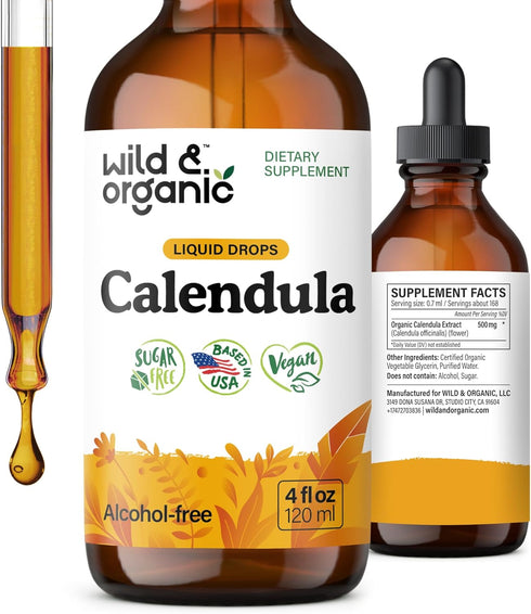 Wild & Organic Calendula Flowers Supplement - Immune & Antioxidant Support -