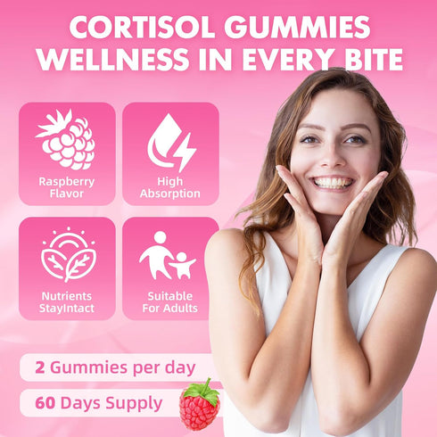 Gummies Gummies 60 Count Cortisol for Women, Cortisol Supplements with Magnesium Ashwagandha Rhodiola Rosea
