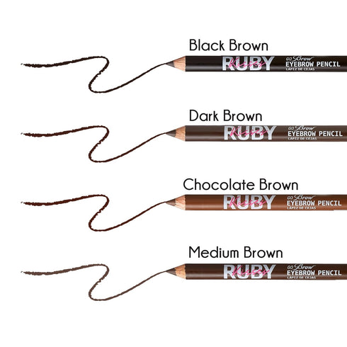 Kiss Go Brow Eyebrow Wooden Pencil, Light Medium Brown (6 Pieces)