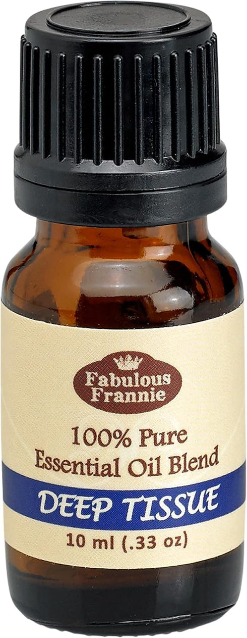 Fabulous Frannie Deep Tissue Essential Oil Blend 10ml Made with Wintergreen, Camphor, Lavender, Ginger, Chamomile & Helichrysum pure essential oils.