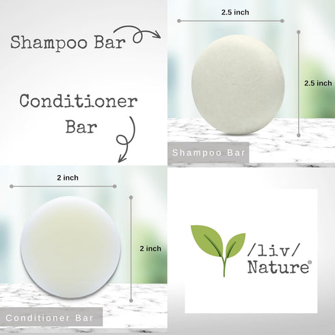 Shampoo Bar and Conditioner with Travel Tins, Lemongrass, Lavender, Tea Tree Oil, 2-pk for Oily Hair
