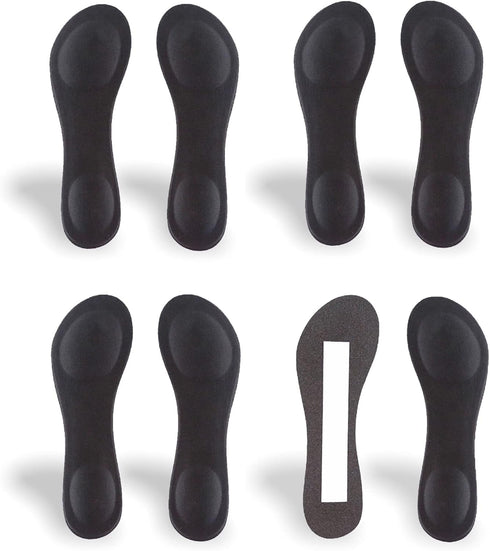 CB 4-Pairs Cloth Surface Sponge Inserts, Invisible Slim Lightweight Insoles Liners for Women's Shoes 5-7, Style A, Black