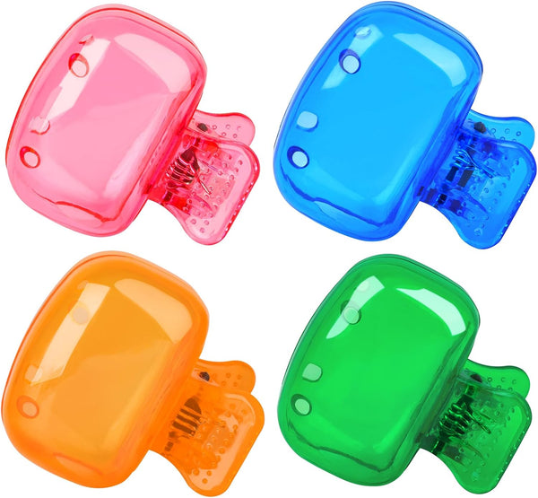 4 Pack Travel Toothbrush Head Covers, Protective Plastic Clip for Household Travel, Bathroom, School, Camping