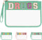 Iqimott Chenille Letter Patch Bag, Clear MEDS Drugs Pouch, Waterproof Nylon Zipper Toiletry Storage Case - Green