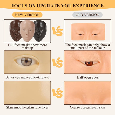 Makeup Practice Face Board, Silicone Mannequin Head for Eye Makeup Practice, Gift for Beginners, Makeup Artists