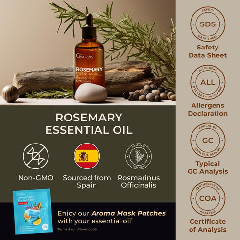 Set Set 2x4 oz Rosemary Oil for Hair & Lavender Essential Oil for Diffuser - Aromatherapy Grade Essential Oils - fl