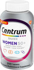Centrum Silver Women's Multivitamin for Women 50 Plus - 200 Ct, Non-GMO, Supports Memory and Cognition