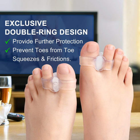Gel Toe Corrector, 10 Pack of Toe Separators with 2 Loops, Big Toe Spacer for Bunion Pain and Overlapping Toe