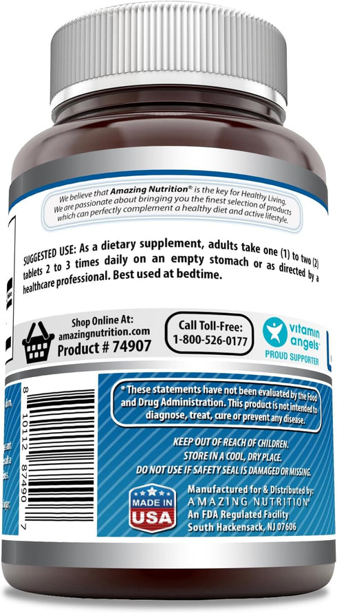 Amazing Formulas L-Tryptophan 1000mg Tablets Supplement - Non-GMO, Gluten Free, Made in USA (240 Count)