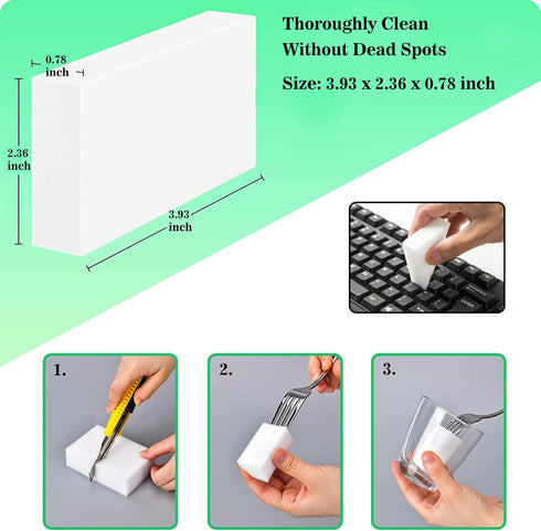 100/180 Pack Magic Sponge Eraser, Non-Scratch Melamine Foam Sponges for Multi-Functional Household Cleaning