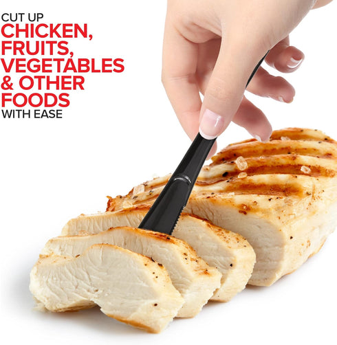 Stock Your Home - 125-Count Plastic Knives, Heavy Duty Disposable Silverware for Dinner, Bulk Cutlery in Black