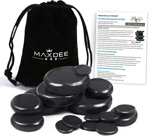 Massage Stones Essential Hot Stones for Massage, 6 Medium Hot Rocks Massage Kit for Relaxation and Pain Relief