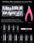 MORGLES Clear Acrylic Nail Tips - 500 Pcs French Nail Tips Square Half Cover with Glue, Clipper, and Files