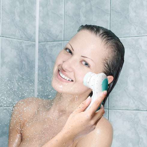 Rechargeable Facial Cleansing Spin Brush Set with 4 Exfoliation Brush Heads, Waterproof Face Spa System