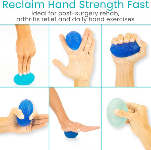 Set (4 Pack) Vive Squeeze Balls for Hand Therapy - Grip Strengthener Occupational Exercise Equipment for Arthitis