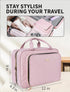 Pink Toiletry Bag Travel with Hanging Hook, Water-resistant Cosmetic Makeup Organizer for Full Sized Toiletries