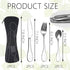8 PCS Bariatric Plates for Portion Control Eating Portion Management Control Flatware Weight Loss Silverware Serving Spoons Forks Knives with Fabric Storage Bags by LAPOHI
