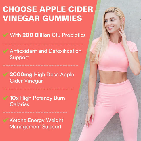 Powerific Gummies, GLP-1 Gummies 2000mg B12, (2 Packs) Apple Cider Vinegar Support Keto ACV Max Strength Apple Cider