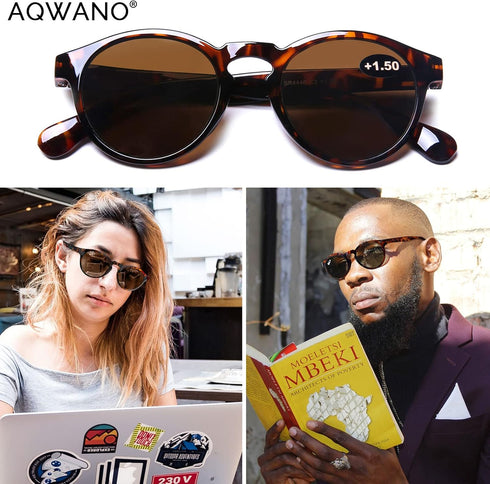 AQWANO 3 Pack Bifocal Reading Sunglasses, Fashion Bifocal Sun Readers for Women Men, 1.0