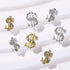 SILPECWEE 20pcs Alloy Money Dollar Nail Charms, 3D Silver & Gold Dollar Sign Rhinestones Nail Art Charms for Women Nail