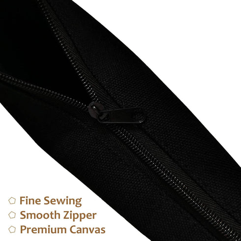 Koolmox 20 Makeup Bags in Bulk - 9x7 Large Plain Black Canvas Pouches with Zipper