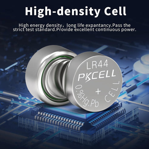 PKCELL LR44 1.5 AG13 357 303 A76 SR44 (10 CountPack 1) Batteries Volt Alkaline Button Coin Cell Battery