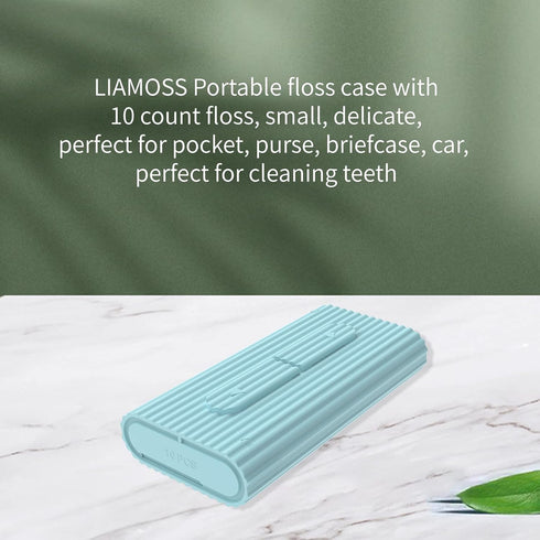 Portable Dental Floss Picks Case, 20 Count Pocket-Sized Professional Flosser Dispenser for Oral Care (Blue Green)