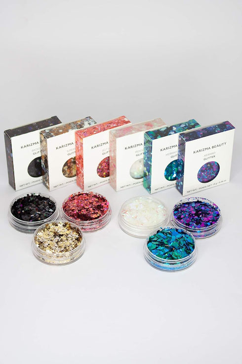 KARIZMA Kiss My Bass! 6X 10g Chunky Face Glitter, Hair, Eye and Body Glitter for Women and Men, Rave Festival