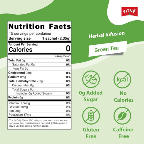 FITNE Green Tea Herbal Honey Lemon with Garcinia Senna Infusion Gentle Detox Cleanse, 15 Tea Bags, High Antioxidant
