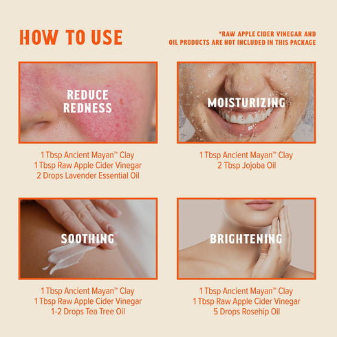 Kiss Ancient Mayan Indian Healing Clay, 100% Natural, Deep Facial & Pore Cleansing, Hair Conditioning (8 oz.)