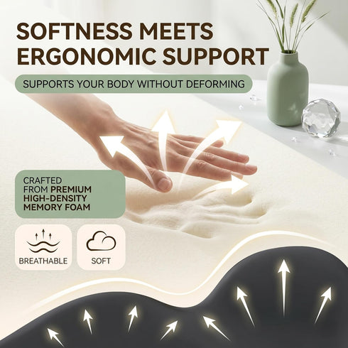 Meivoria 27 Angle Ergonomic Intimacy Pillow for Couples, Supportive Memory Foam Wedge Cushion with Machine Washable