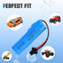 HaiNXC 2 Pack 3.7V 800mAh DC Li-ion Rechargeable Battery for Toy Car, Double Sided RC Stunt Car, Small RC Boat