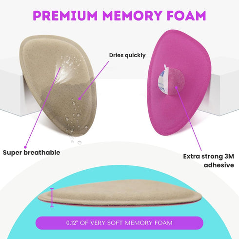 Premium Memory Foam Metatarsal Pads for Women, Adhesive Ball of Foot Cushions for Pain Relief in High Heels