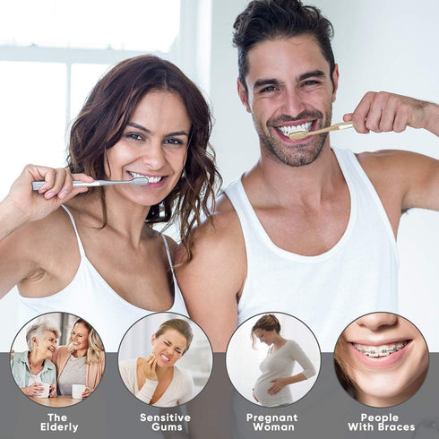 Mcuy 5 Pack GentleClean Pro Extra Soft Toothbrushes for Adults - Super Ultra Soft Bristles Manual Tooth Brush