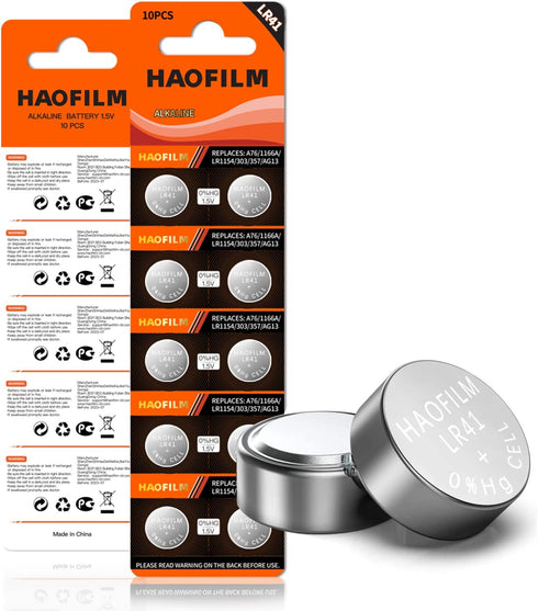 LR41 AG3 392 384 192 Premium Alkaline Battery, 1.5V Round Button Coin Cell Batteries (30 Pack)