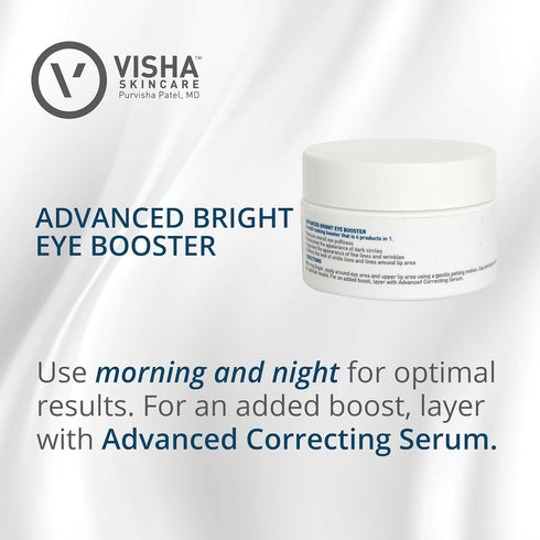 Visha Skincare Advanced Bright Eye Booster 4 in 1 Cream, Under Eye Cream for Dark Circles, 0.5oz