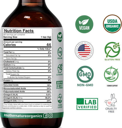 Organic Black Seed Oil - Cold Pressed Unrefined USDA Certified, Hexane Free, Turkish Origin Premium Nigella Sativa