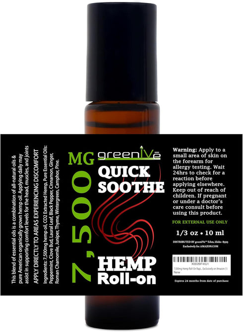 7,500mg Hemp Roll-On Quick Soothe Therapeutic Essential Oil Blend Exclusively on Amazon (1)