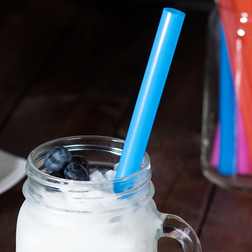 100 Extra Large Plastic Bubble Tea Smoothie Straws, 1/2" Wide x 8 1/2" Long Boba Straws