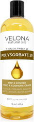 Polysorbate 20 by Velona, 16 oz Solubilizer, Food & Cosmetic Grade, All Natural for Cooking and Skin Care