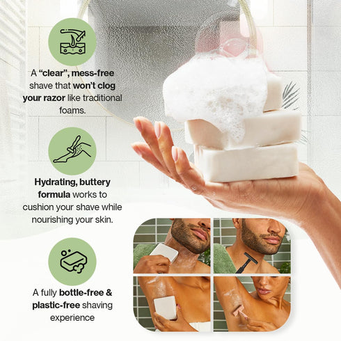 Kitsch Smooth Shaving Soap Bar - Shave Soap for Men Made in USA | Shave Butter for Women & Shaving Bar | Hydrating Men's Shaving Soaps | Shave Bar for Sensitive Skin, Sulfate Free & Paraben Free, 4 oz