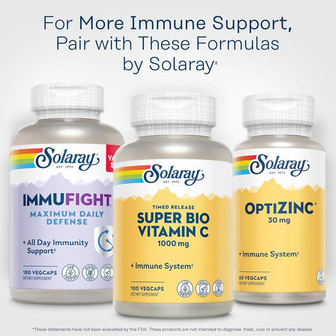 SOLARAY Super Bio Buffered Vitamin C 1000mg, Timed Release with Bioflavonoids, Immune Support, 100 VegCaps