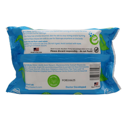 Inflammation 72ct Eczema Flare Wipes - All-Natural Fast Acting Eczema Relief, Anti-Itch, Reduces & Protects Skin